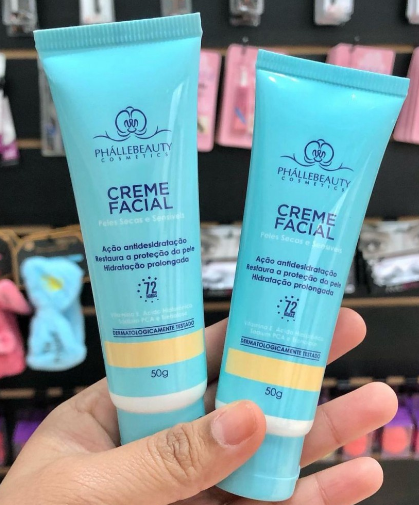 Creme facial peles secas e sensíveis (Phállebeauty)